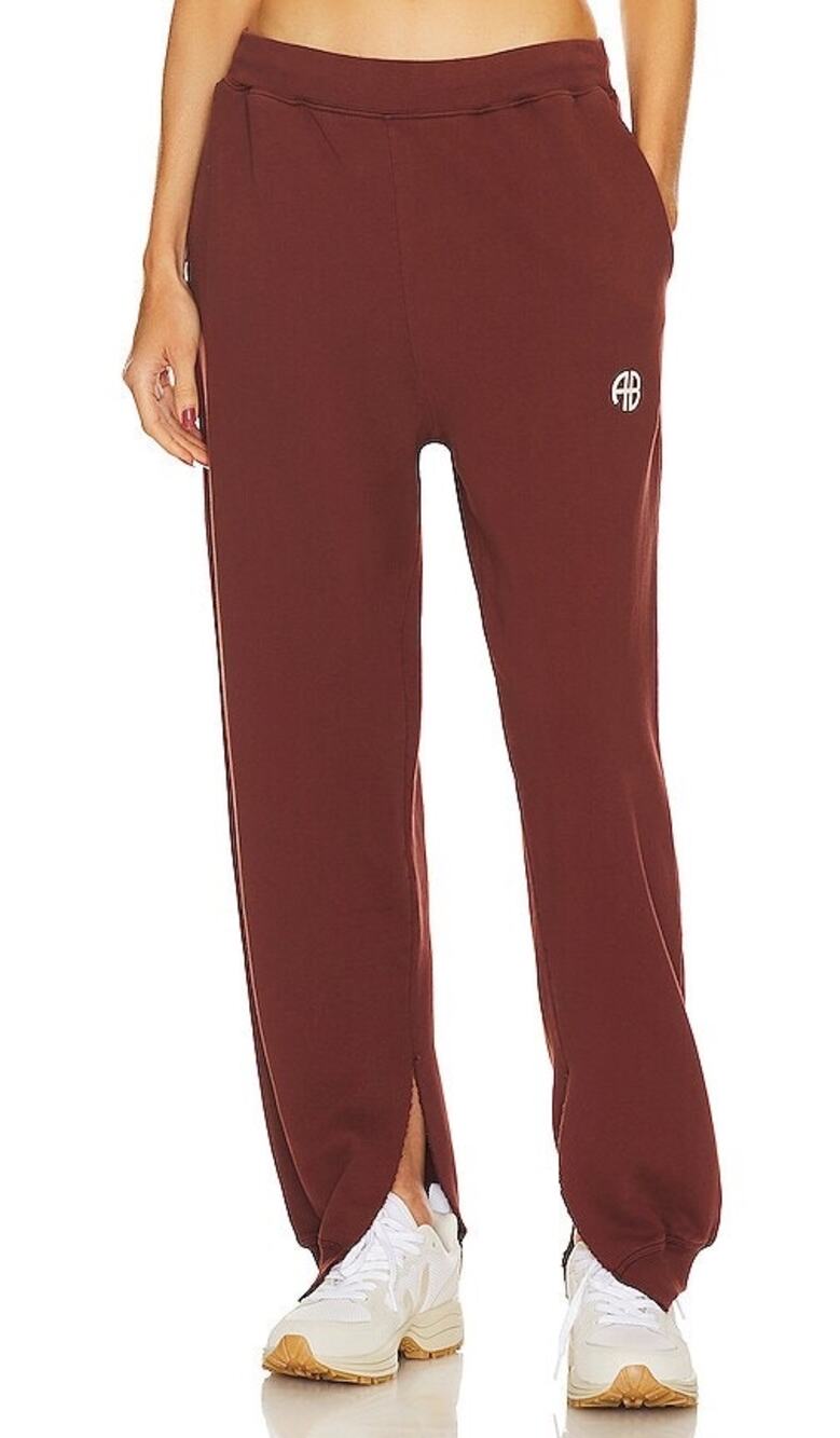 Anine Bing Sport Dark Cherry Tyler Split Hem Athleisure Sweat Joggers XS